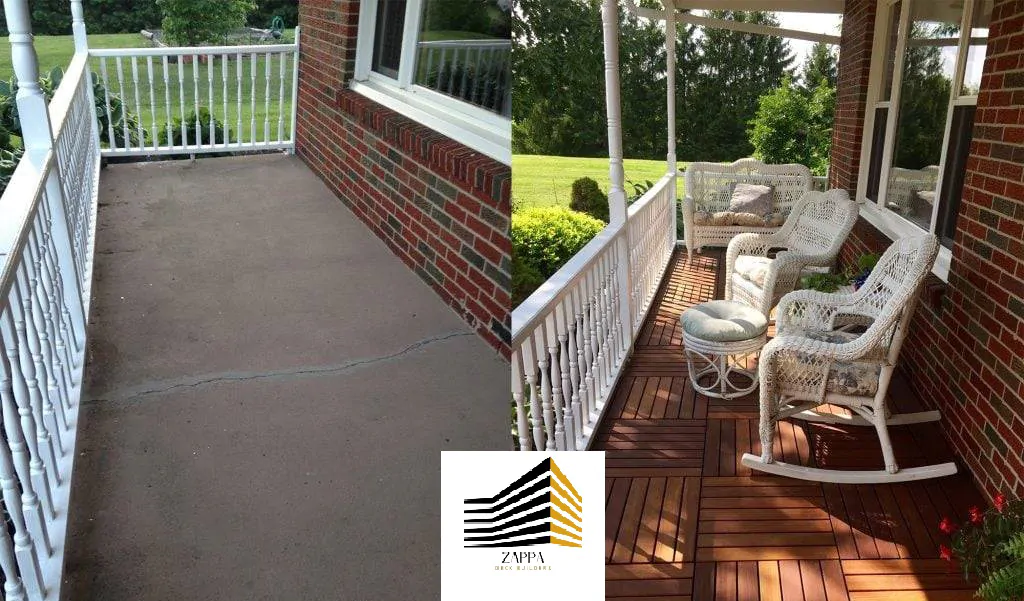 before and after deck porch installation