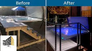 Pool decks installation before and after